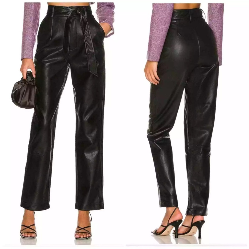 More to Come Revolve Alani Faux Leather Pants Black Small